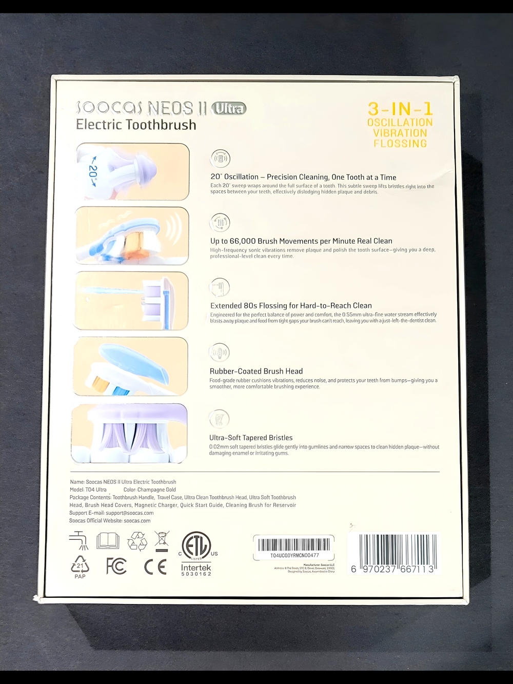 SOOCAS NEOS II Ultra Electric Toothbrush & Flosser - Picture 4 of 4